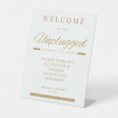 Simple Gold Minimalist Unplugged Wedding Sign 台座サイン (正面)