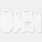 Simple Gold Monogram Wedding Guest Favor Boxes フェイバーボックス (見開き)
