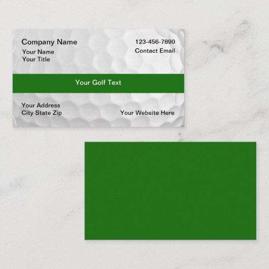 Simple Golf Ball Theme Business Cards 名刺 (正面/裏面)
