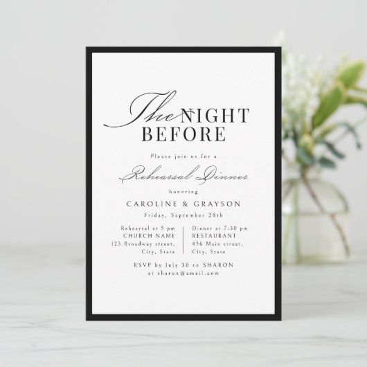 Simple Graceful Script Typography The Night Before 招待状 (スタンド正面)
