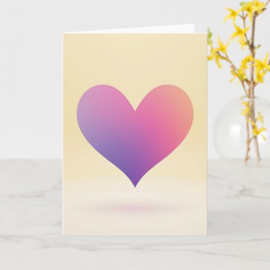 Simple Gradient Heart Card カード (黄色い花)