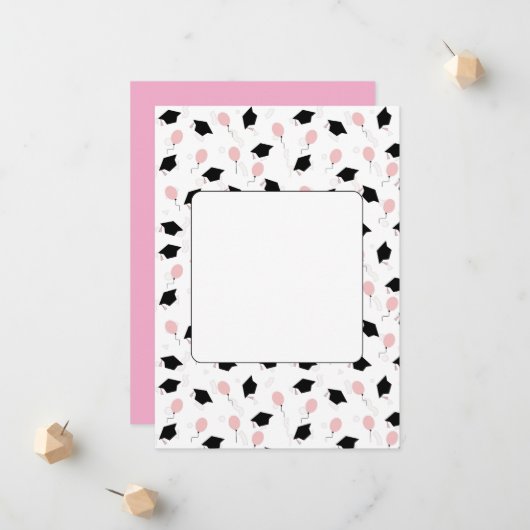 simple graduation announcement 案内状 (正面/裏面インサイチュ)