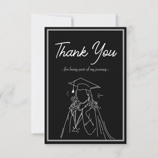 Simple Graduation Announcement Thank You Card サンキューカード (正面)