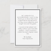Simple Graduation Announcement Thank You Card サンキューカード (裏面)