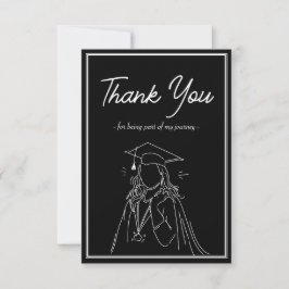 Simple Graduation Announcement Thank You Card サンキューカード
