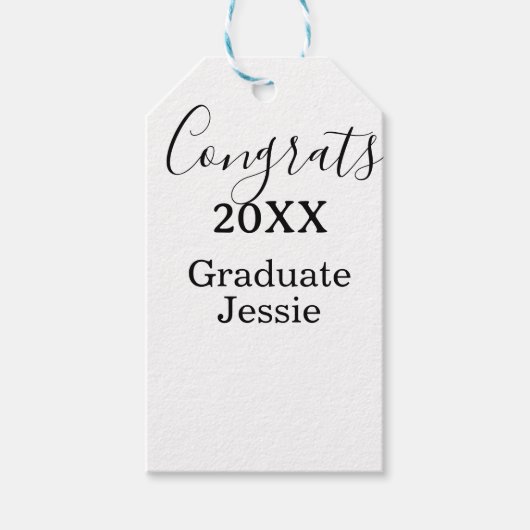Simple graduation congratulations minimal add clas ギフトタグ (正面)