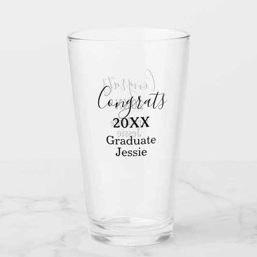 Simple graduation congratulations minimal add clas タンブラーグラス (正面)