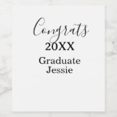 Simple graduation congratulations minimal add clas ワインラベル (シングルラベル)