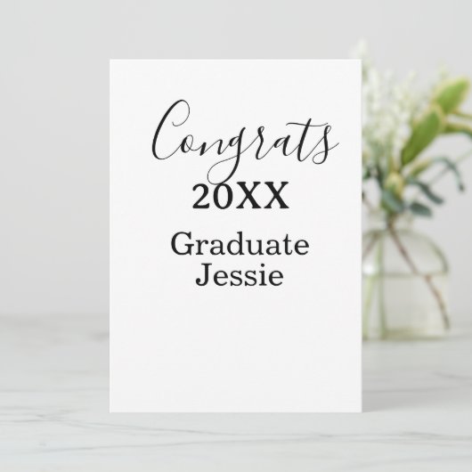 Simple graduation congratulations minimal add clas 招待状 (スタンド正面)