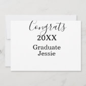 Simple graduation congratulations minimal add clas 招待状 (裏面)