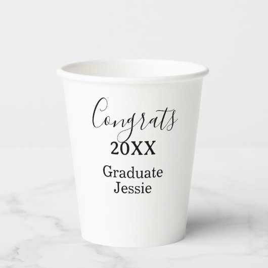 Simple graduation congratulations minimal add clas 紙コップ (正面)