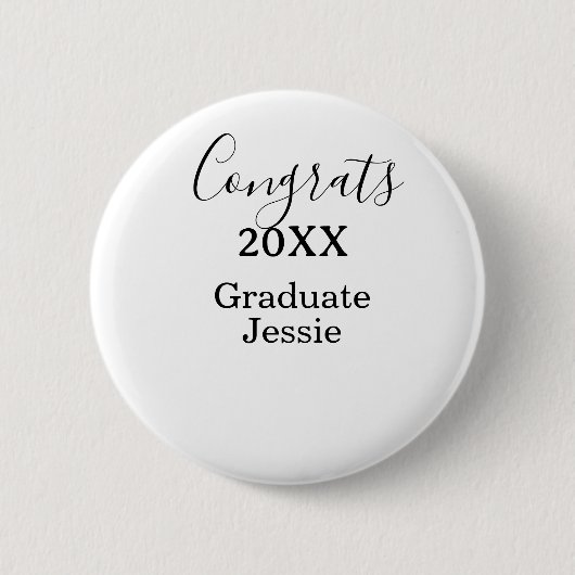 Simple graduation congratulations minimal add clas 缶バッジ (正面)