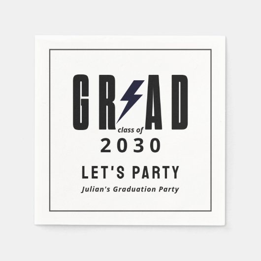 Simple Graduation Grad Party スタンダードカクテルナプキン (正面)