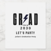 Simple Graduation Grad Party ワインラベル (シングルラベル)