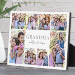 Simple Grandma Photo Collage フォトプラーク<br><div class="desc">Personalized "Grandma" Photo Plaque with Easel Stand. This simple and elegant photo plaque is a beautiful way to showcase cherished memories. The design features space for eight photos, arranged in a border around the edges while keeping the focus on the meaningful text in the center. At the center, "Grandma" is...</div>