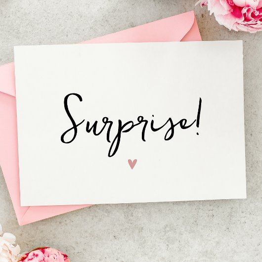 Simple Grandparents Pregnancy Announcement Card 案内状