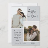 Simple Gray and White New Years Photo Collage Card (正面)