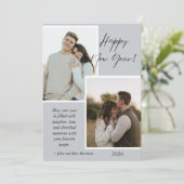 Simple Gray and White New Years Photo Collage Card (スタンド正面)