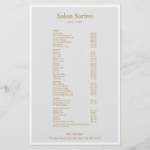 Simple Gray Beauty Salon Service Menu チラシ (正面)