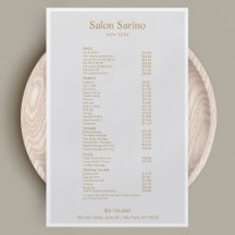 Simple Gray Beauty Salon Service Menu