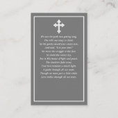 Simple Gray Cross Photo Funeral Prayer Card 名刺 (裏面)