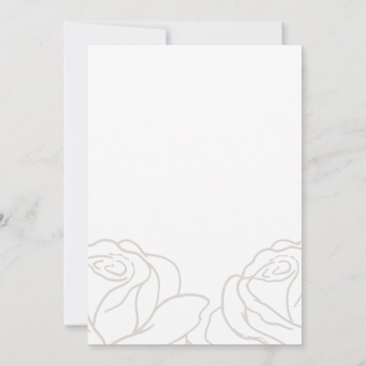 Simple Gray Floral Wedding 招待状 (裏面)