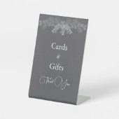 Simple Gray Line Art Eucalyptus Wedding  台座サイン (正面)