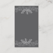 Simple Gray Line Art Eucalyptus Wedding Reception エンクロージャーカード (裏面)
