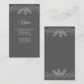 Simple Gray Line Art Eucalyptus Wedding Reception エンクロージャーカード (正面/裏面)