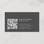 Simple Gray & White Immigration Attorney QR code 名刺 (裏面)