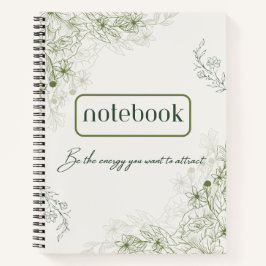 Simple green botanical notebook ノートブック