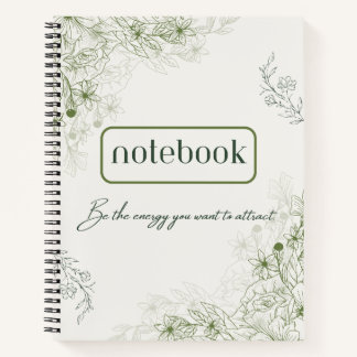 Simple green botanical notebook ノートブック