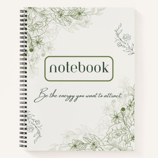 Simple green botanical notebook ノートブック (正面)
