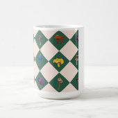 Simple green check with mushrooms コーヒーマグカップ (中央)