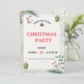 Simple Green Christmas Party Invitation Card 招待状 (スタンド正面)