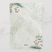 Simple Green Christmas Party Invitation Card 招待状 (裏面)