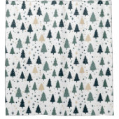 Simple Green Christmas Tree シャワーカーテン (正面)