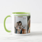 Simple green Custom  Photo Collage マグカップ (左)