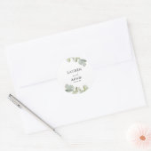 Simple Green Eucalyptus Wedding ラウンドシール (封筒)