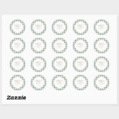 Simple Green Gingham Baby Shower Sticker ラウンドシール (シート)