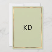 Simple green gold eucalyptus leaves Table Numbers 招待状 (裏面)