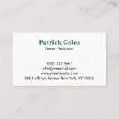 Simple Green Lawn Care & Landscaping 名刺 (裏面)