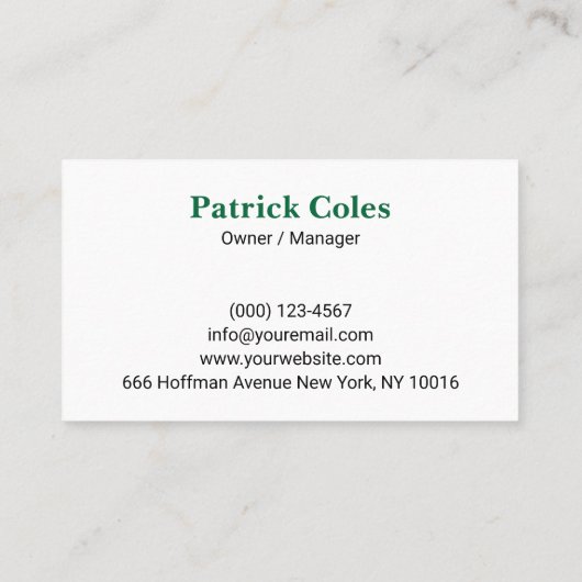 Simple Green Lawn Care & Landscaping 名刺 (裏面)