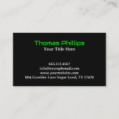 Simple Green Lawn Care Logo Business Card 名刺 (裏面)