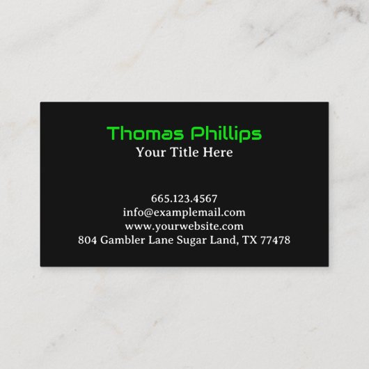 Simple Green Lawn Care Logo Business Card 名刺 (裏面)