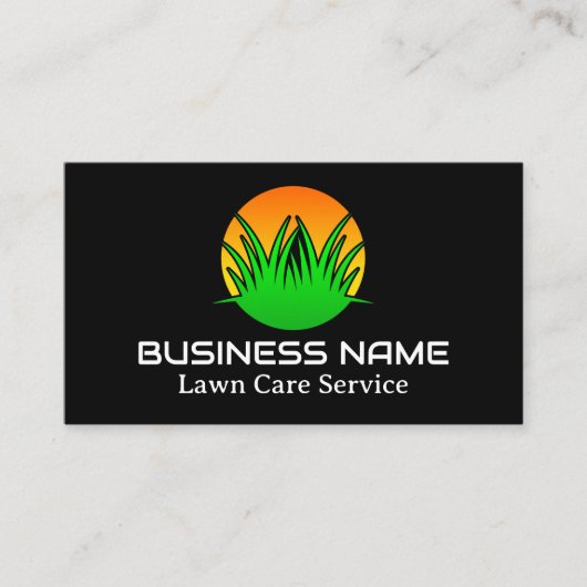 Simple Green Lawn Care Logo Business Card 名刺 (正面)