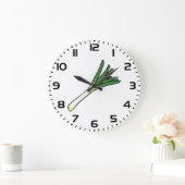 Simple Green Leek Vegetable ラージ壁時計 (ホーム)