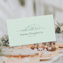 Simple Green Made with Love Typography Bakery 名刺