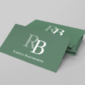 Simple Green Monogram QR Code | Connect with Me 名刺