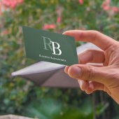 Simple Green Monogram QR Code | Connect with Me 名刺